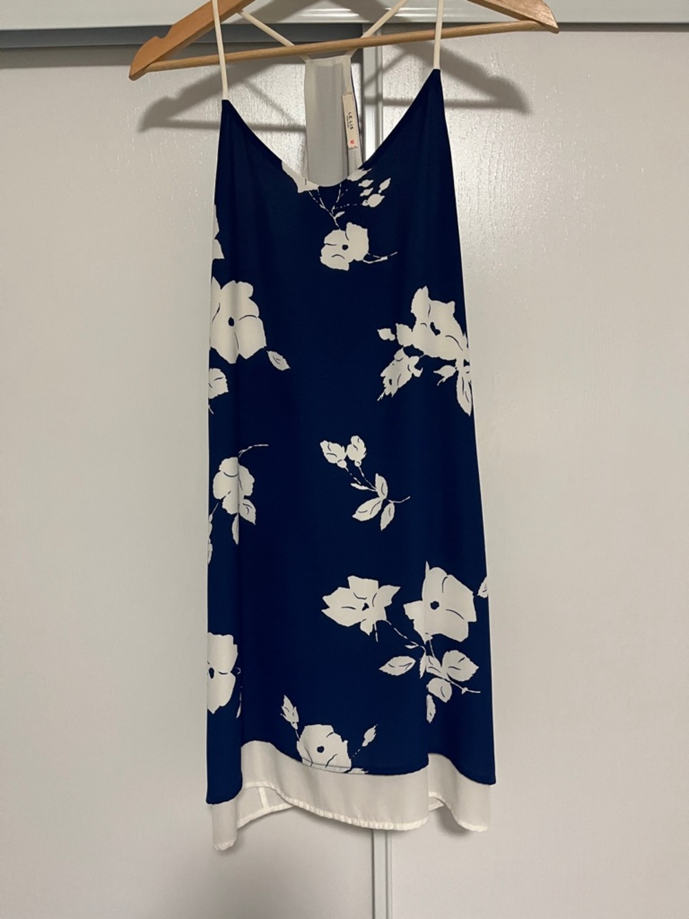 Le Lis Navy & White Floral Midi Slip Dress